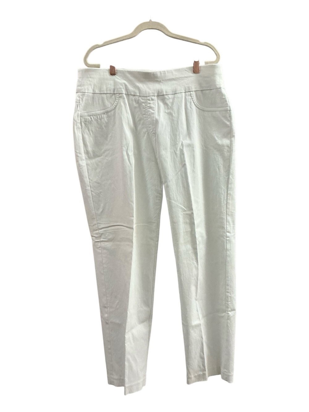 Ruby Rd. Women’s White Straight-Leg Women's Pants with Jean Styling